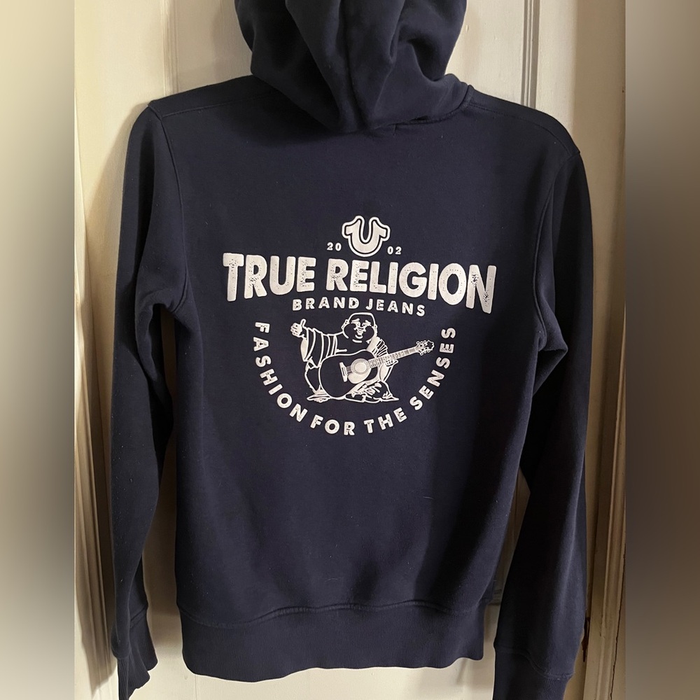 Unisex True Religion Zip-Up Fleece Jacket with Hoodie